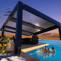Pergola Bioclimatique en Aluminium Écologique Sweet Home avec Toit Rétractable Motorisé à Lames Orientables, Abri Extérieur Étanche et Intelligent