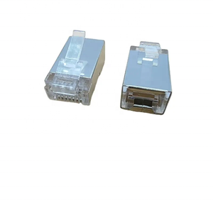 Bahan tembaga Pc laki-laki FTP RJ45 perisai 8P8C Cat6 <span class=keywords><strong>Cat</strong></span>.5 <span class=keywords><strong>Cat</strong></span>.5E Rj45 konektor colokan Modular untuk telekomunikasi - Product Image 2