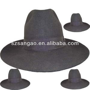 Vente en gros grand chapeau juif noir ou blanc en feutre de laine fedora à la mode pour hommes <span class=keywords><strong>Borsalino</strong></span> - Product Image 2