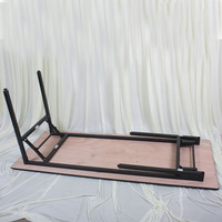 Hôtel de luxe Foshan utiliser Table à manger rectangulaire Design moderne en bois massif contreplaqué Banquet tréteau avec pieds pliants en métal à vendre