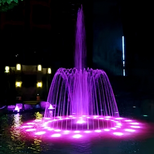 piccola dimensione musicale circolare fontana di acqua centro esterno ad alto getto decorativo danza viola illuminazione a LED giardino caratteristica del sistema - Product Image 1