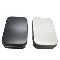 Petit Argent Noir Mini Boîte En Fer Blanc Rectangle Survie Kit Flip Mallette De Rangement Organisateur pour Argent Pièce De Monnaie Vide Fer Blanc Organisateur