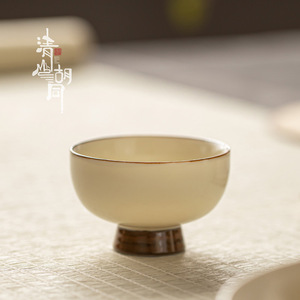 Ding Ware Teacup Ceramic Flat Rimmed Stem <b>Cup</b> Dehua Porcelain Kung Fu <b>Tea</b> <b>Set</b> Single Tasting <b>Cup</b> Chinese Style Master <b>Cup</b> - Product Image 1
