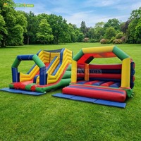 Château gonflable commercial Bright Moonwalk, combo de châteaux gonflables, ballons, maison de saut, parc gonflable extérieur