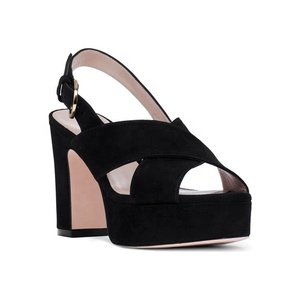 2020 mode bloc noir heell sandale <span class=keywords><strong>compensée</strong></span> femmes <span class=keywords><strong>plateforme</strong></span> sandales femmes chaussures avec boucle en métal - Product Image 2