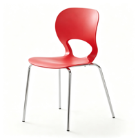 Chaise d'école empilable FDP 12 pouces, dossier solide, design ergonomique, pieds en acier chromé, patins à billes - Pack de 6 assortis pour salle de classe et maison