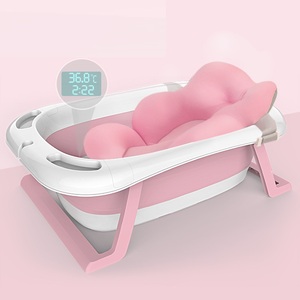 Baby Bath Tub Portable Plastic Kids Newborn Folding Baby Bath Tub Set with Net