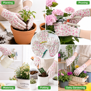 <span class=keywords><strong>Gants</strong></span> <span class=keywords><strong>de</strong></span> jardinage pour femmes à imprimé floral, enduits <span class=keywords><strong>de</strong></span> nitrile, résistants aux épines, respirants, pour la plantation - Product Image 3