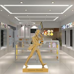 그림 동상 연예인 초상화 예술 유명한 남자 목발에 남자 걷는 조니 워커 동상 DIY 홈 장식 - Product Image 2