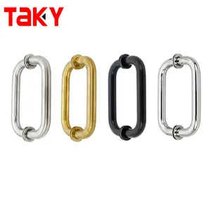 High Quality Stainless Steel 304# Sliding Door D Type Glass Door Pull Handle For Hotel Shower Room