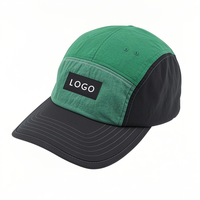 OEM Own Brand Logo Poliéster Sin estructurar 5 Paneles Goma Pvc Parche Logo Sport Cap Ligero Secado rápido Running Camp Cap