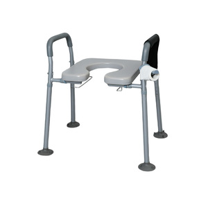 Portable Toilet <b>Chair</b> With Handrails Height Adjustable For <b>Elderly</b> Disabled Bathroom Use QC-ZB509 - Product Image 4