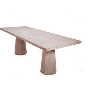 Mesa de Comedor Rectangular de Madera Natural con Base Cónica para Comedor - Product Image 4