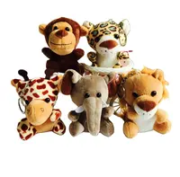 Mini scimmia all'ingrosso tigre giraffa leone elefante farcito foresta animale giocattoli portachiavi carino peluche