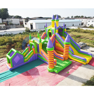 <span class=keywords><strong>Structure</strong></span> de jeu <span class=keywords><strong>gonflable</strong></span> de qualité commerciale avec deux pistes pour les festivals urbains et les événements familiaux d'entreprise - Product Image 3