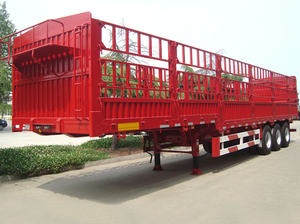 Semi-remorque basculante à trois essieux en acier de grande taille 13m avec suspension robuste et ridelles latérales pour le transport d'animaux, capacité de charge de 30000 kg - Product Image 4