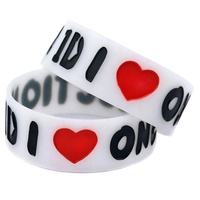 Bracelet en silicone promotionnel Bracelet phosphorescent dans le noir I Love One Direction Response Sport Bracelet en caoutchouc de silicone