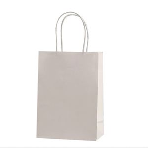Bolsa de Papel Kraft Blanca con Asas Retorcidas, Personalizada con Logotipo, Ecológica, para Compras, Venta al Por Mayor, Promoción - Product Image 1