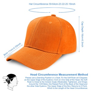 Casquette de baseball 5 panneaux orange 706 pour homme, style polo classique uni, réglable, sportive et décontractée avec broderie - Product Image 3