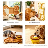 Bol d'alimentation lente en silicone pour animaux de compagnie, anti-renversement, enrichissant, puzzle à lécher, anti-ennui, anti-étouffement, motif nuage/os de dessin animé, prêt à être expédié