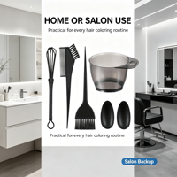 Kit d'outils de mélange pour décoloration capillaire de qualité professionnelle, 5 pièces : bol, brosse double face, fouet, peigne à queue pour coloration à domicile, vente en gros