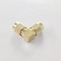 Adaptador Coaxial RF SMA Macho a SMA Macho, Conector de Ángulo Recto