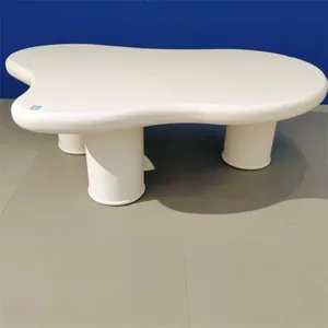क्रीम शैली बादल आकार बड़े सफेद कॉफी टेबल सेट लक्जरी आधुनिक डिजाइन लकड़ी कॉफी टेबल के लिए कमरे में रहने वाले