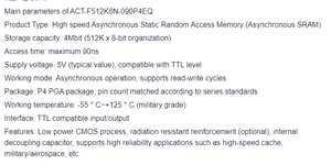 ACT-F512K8N-090P4EQ เซ็นเซอร์โมดูลแฟลชชิปหน่วยความจำเกรดการบิน - Product Image 2