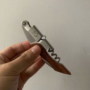 Customization LOGO Professional Waiters Corkscrew Wine <b>Bottle</b> Opener Stainless Steel Wooden Handle 3-in-1 Function Eco-Friendly - Product Image 4