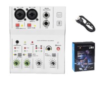 Console de mixage d'enregistrement informatique 4 canaux avec carte son sans pilote pour diffusion en direct, usage domestique et scénique, pour mixeur DJ USB
