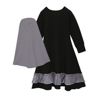 Abaya Musulmane En Gros Pour Enfants Filles, Robe Longue De Ramadan Avec Hijab, Burqa Maxi Pour Bébés Filles Et Petits Enfants