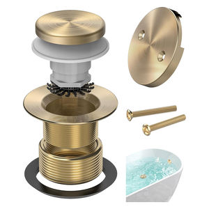 Tip Toe Pop up 1-3/8 ''ou 1-1/2'' Pouces Golden <span class=keywords><strong>Baignoire</strong></span> Drain Déchets Débordement Égouttoir Bouchon Métal Avec Deux Trous Façade Kits - Product Image 1