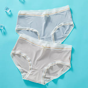 Culottes Hipster pour Fille en Soie Glacée, Sans Coutures, Effet Seconde Peau, Taille Mi-Haute, Entrejambe en Coton, Anti-Bactériennes, Usage Quotidien, Été - Product Image 5