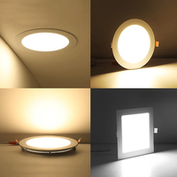 Lampu Panel Tipis 12W Sepenuhnya Plastik AC100-240V 60HZ 850LM PS+PP Garansi 2 Tahun 8000H Ukuran 140*26mm IP20 untuk Pasar Meksiko