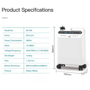 MICiTECH5リットル医療基準ファミリー酸素濃縮器ワンボタン操作5L高品質ポータブル酸素濃縮器 - Product Image 6