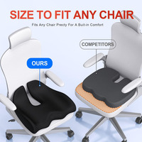 NOUVEAU Coussin de chaise ergonomique pour bureau et voiture avec mousse à mémoire de forme haute densité, base antidérapante, soulagement de la douleur sciatique et du coccyx, coussin de siège