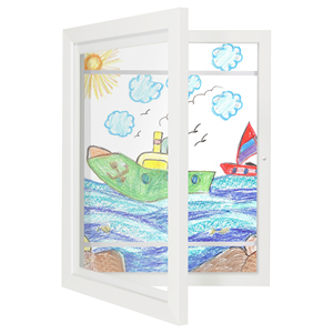 Trẻ Em Tác Phẩm Nghệ Thuật Hình Ảnh Khung Có thể Thay Đổi Trong Gỗ Trắng Với Chống Vỡ Kính Kid Cho Trẻ Em Của Bộ Sưu Tập - Product Image 5