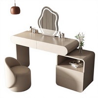 Meuble-lavabo moderne minimaliste en bois massif avec miroir éclairé réglable, tiroirs de rangement, taille personnalisable, design modulaire pour appartement