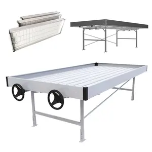 Vegetable growing table v track rolling benches used plastic tables