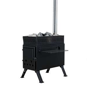 Estufa Portátil de <span class=keywords><strong>Leña</strong></span> de Acero al Carbono, Compacta, para Exteriores, con Soporte para Piedras de Sauna, para Tiendas de Campaña - Product Image 3