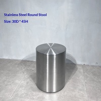 Tabouret bas moderne et minimaliste en acier inoxydable, rond ou carré, pour salons de thé et cafés, mobilier de table basse