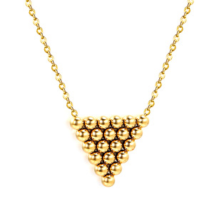 Collar con Colgante de Bola de Acero en Forma de Corazón, Chapado en Oro, Acero Inoxidable, Joyería de Moda, Regalo - Product Image 3