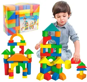 泡沫可堆叠积木巨型城堡堆叠玩具建筑玩具不同形状和尺寸明亮颜色的软EVA