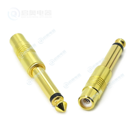 Adaptateurs de conversion RCA en prise stéréo 6.5mm plaqué or Connecteur audio 6.35mm Accessoires de connecteur de fil de son pour microphone