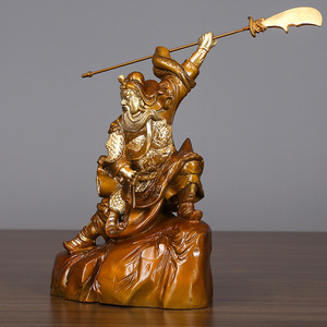 Figura de bronce de Guan Yu de Copper World, estatua del Dios de la Guerra fundida a mano, regalo de decoración para el hogar - Product Image 3