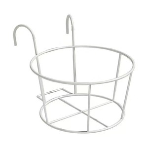 Support de plante rond polyvalent en métal à suspendre pour balustrades de balcon, petites, moyennes et grandes tailles, avec finition peinture laquée - Product Image 2