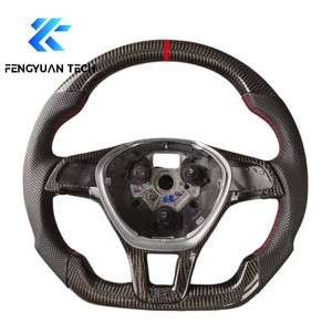 Volante Deportivo de Fibra de Carbono Forjada y Cuero con LED para vw Volkswagen <span class=keywords><strong>Golf</strong></span> <span class=keywords><strong>6</strong></span> Mk6 <span class=keywords><strong>GTI</strong></span> GTD R Polo Tiguan Jetta - Product Image 2