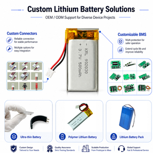 KRL 맞춤형 공장 302323 110mAh 초박형 3.7V 스마트워치 배터리 웨어러블 센서 맞춤형 리튬 이온 폴리머 배터리 - Product Image 3