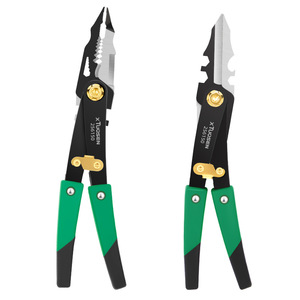 Xtuosen Dual Head <b>Wire</b> Stripper And Cutter 256150 Industrial Steel With Soft Grip Handle For Cutting And Stripping Cables - Product Image 5