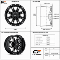 Jantes forgées CF 22 pouces 6x139.7 PCD 64.1 CB pour voitures particulières, compatibles avec Byd Yangwang U8, jantes de luxe à bord profond
